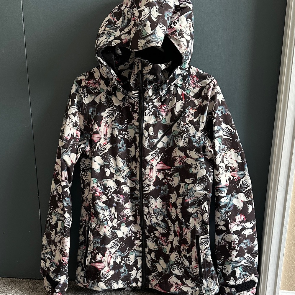 Volcom Gor-tex Multicolor Floral/Butterfly Hooded Jacket.